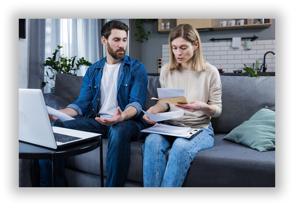 couple reviewing papers