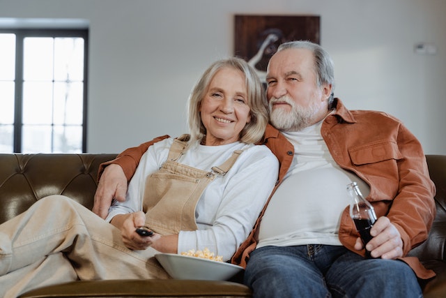 old couple sitting together